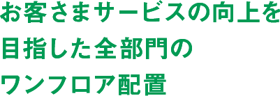 お客さまサービスの向上を目指した全部門のワンフロア配置